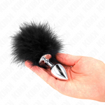 Kink -Plug Anal de Acero Inoxidable 11 X 7 cm Con Pluma 11 cm