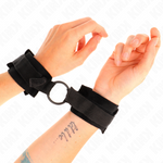 Kink - Algemas de Pele Iniciante 25 cm Com O-Ring 4 cm Preto Ajustável 15-25 cm