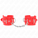 Kink - 3 Sujeciones de Muñeca Ajustables con Anilla en D Rojo 17,5-25 cm X 6 cm