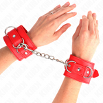 Kink - 3 Sujeciones de Muñeca Ajustables con Anilla en D Rojo 17,5-25 cm X 6 cm