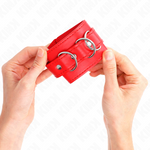 Kink - 3 Sujeciones de Muñeca Ajustables con Anilla en D Rojo 17,5-25 cm X 6 cm