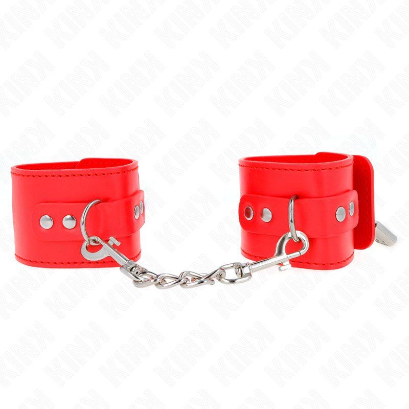 Kink - Puños con candado rojo ajustable 16-23 cm X 5,5 cm