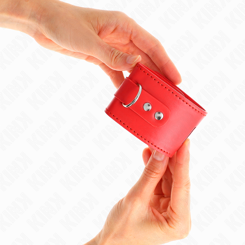 Kink - Punhos Com Fecho de Cadeado Vermelho Ajustável 16-23 cm X 5,5 cm