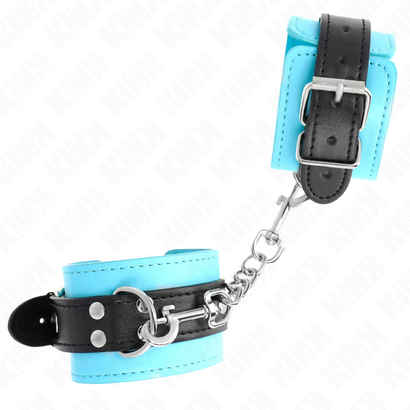 Kink - Gancho de Muñeca Forro de Piel Azul Ajustable 20-28 cm X 5,5 cm