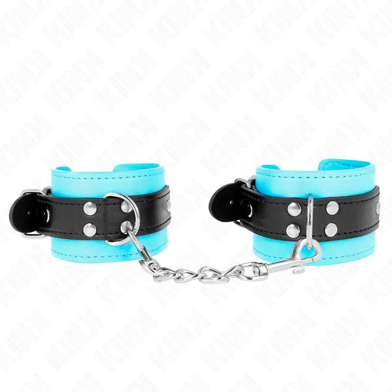 Kink - Gancho de Muñeca Forro de Piel Azul Ajustable 20-28 cm X 5,5 cm