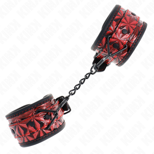 Kink - Pulso Padrão Diamante Vermelho Escuro Ajustável 17-26 cm X 5,5 cm