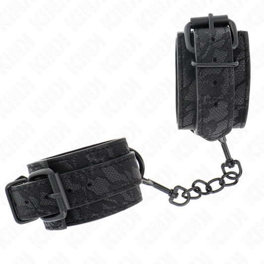 Kink - Punhos Cobertos de Renda Escura Ajustáveis Preto 19-26 cm