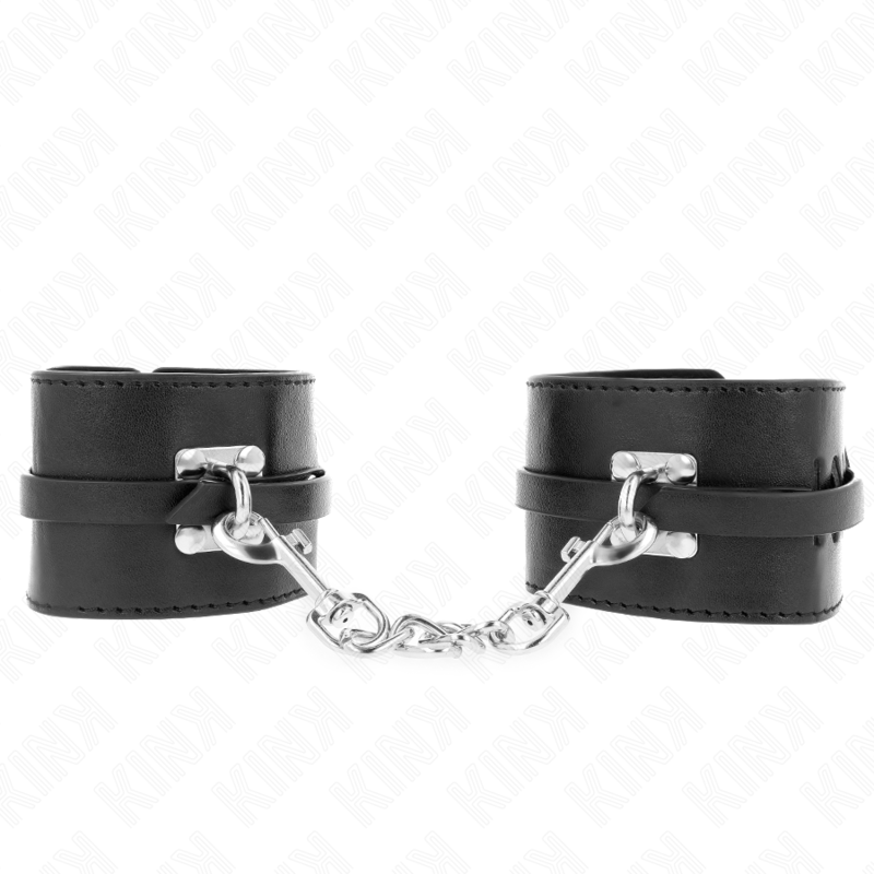 Kink - Muñequeras de Restricción con Bloqueo Deluxe Negro Ajustables 14,5-21 cm X 6 cm