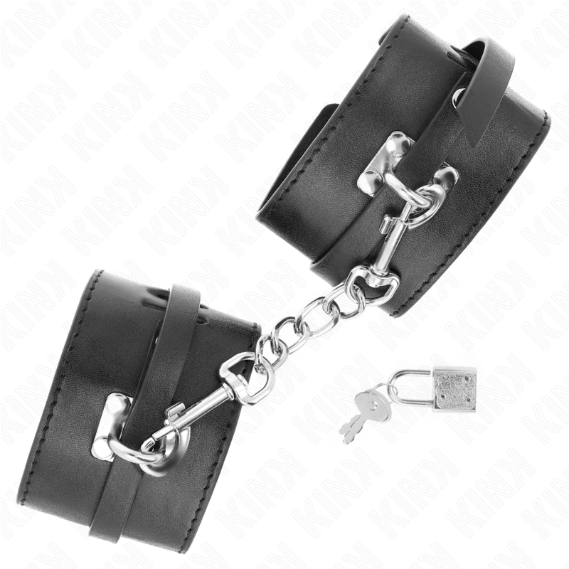 Kink - Muñequeras de Restricción con Bloqueo Deluxe Negro Ajustables 14,5-21 cm X 6 cm