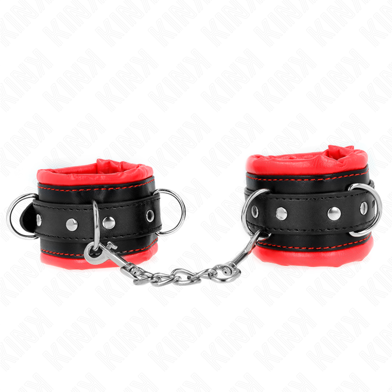 Kink - Muñequera pesada con forro de piel roja ajustable 20-30 cm X 6 cm