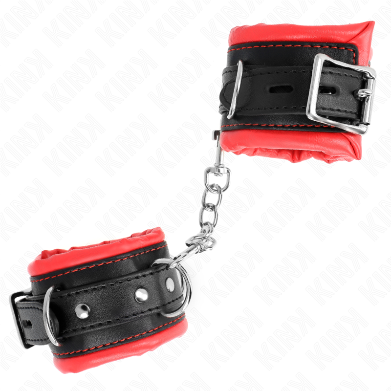 Kink - Muñequera pesada con forro de piel roja ajustable 20-30 cm X 6 cm