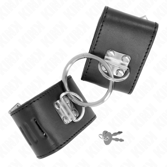 Kink - Pulso Fixo Com Anel e Fechamento de Cadeado Preto Ajustável 16-23 cm X 5,5 cm