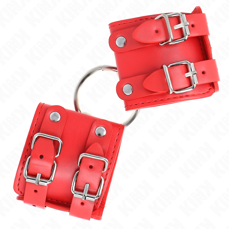 Kink - Puño Fijo con Anillo y Clavos Ajustables Rojo 17-22 cm X 6,5 cm