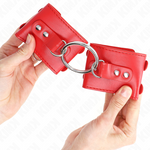 Kink - Pulso Fixo Com Anel e Pregos Ajustáveis Vermelho 17-22 cm X 6,5 cm