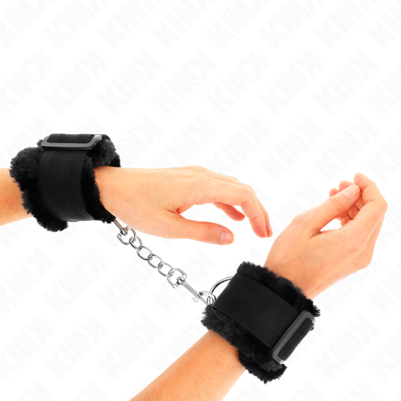 Kink - Pulso Forro Peludo Preto Ajustável 17-31 cm X 7 cm