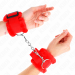 Kink - Pulso Forro Peludo Vermelho Ajustável 17-31 cm X 7 cm