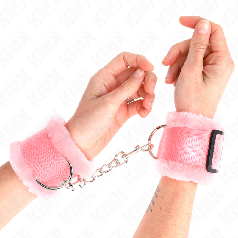 Kink - Puño Forro Peludo Rosa Ajustable 17-31 cm X 7 cm