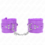 Kink - Pulso Forro de Pele Com Furos Quadrados Roxo e Cinto Roxo Ajustável 17-29 cm X 6 cm