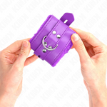 Kink - Pulso Forro de Pele Com Furos Quadrados Roxo e Cinto Roxo Ajustável 17-29 cm X 6 cm