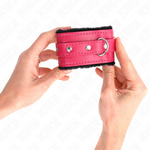 Kink - Pulsera Premium de Piel Negra con Correa Ajustable Raspberry Rose 17-29 cm x 6 cm