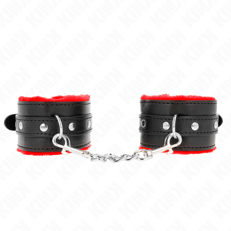 Kink - Pulso Premium Forro de Piel Rojo Con Correa Negra Ajustable 17-29 cm X 6 cm