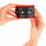 Kink - Pulso Premium Forro de Pele Vermelho Com Cinto Preto Ajustável 17-29 cm X 6 cm