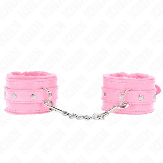 Kink - Pulso Premium Forro de Pele Rosa Com Cinto Rosa Ajustável 17-29 cm X 6 cm