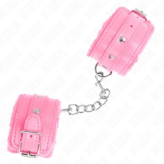 Kink - Pulso Premium Forro de Pele Rosa Com Cinto Rosa Ajustável 17-29 cm X 6 cm