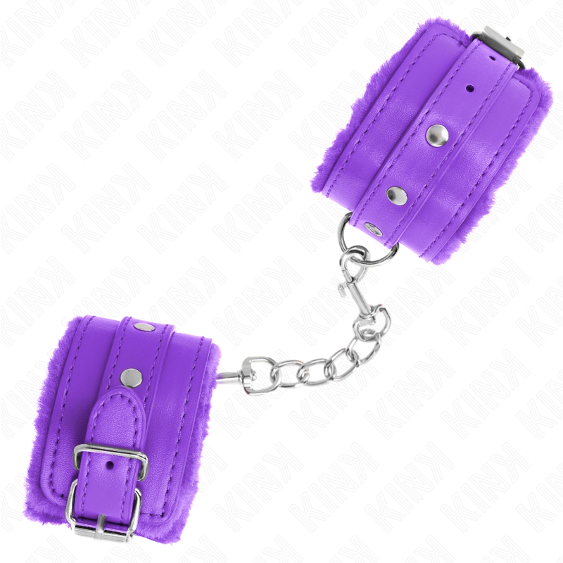 Kink - Puño Forro de Piel Premium Morado Con Cinturón Morado Ajustable 17-29 cm X 6 cm