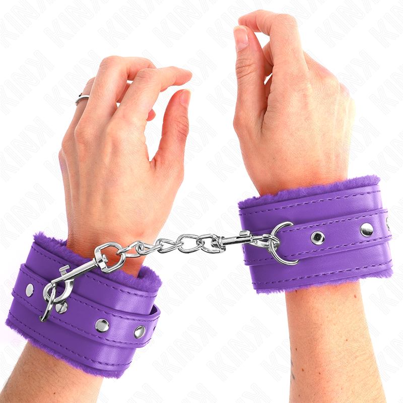 Kink - Puño Forro de Piel Premium Morado Con Cinturón Morado Ajustable 17-29 cm X 6 cm