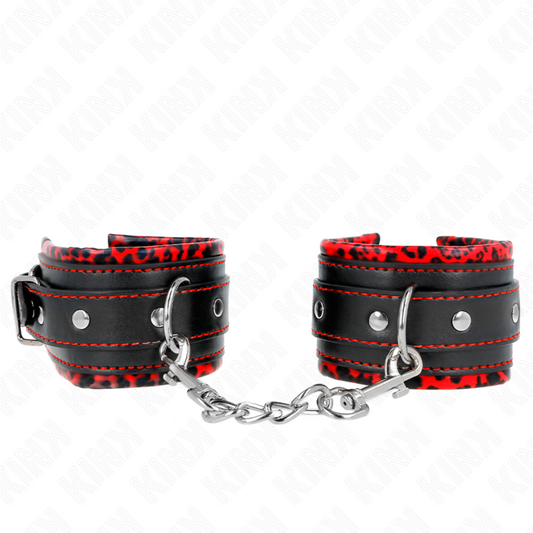 Kink - Pulso Forro de Pele Vermelho / Preto Ajustável 17-29 cm X 6 cm