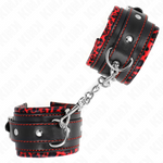 Kink - Pulso Forro de Pele Vermelho / Preto Ajustável 17-29 cm X 6 cm