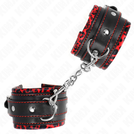Kink - Pulso Forro de Pele Vermelho / Preto Ajustável 17-29 cm X 6 cm