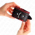 Kink - Pulso Forro de Pele Vermelho / Preto Ajustável 17-29 cm X 6 cm