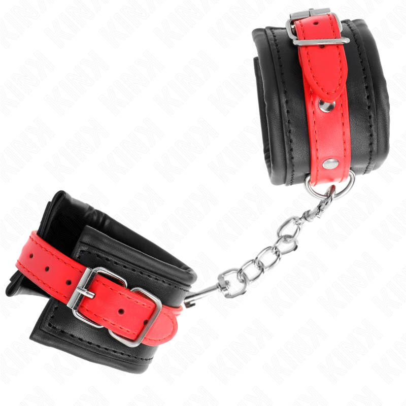 Kink - Muñequera Negra Con Correa Roja Ajustable 17-28 cm X 6 cm