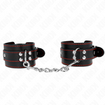 Kink - Puños Negros Con Forro Rojo Ajustables 20-28 cm X 5,5 cm