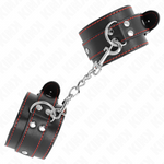 Kink - Puños Negros Con Forro Rojo Ajustables 20-28 cm X 5,5 cm