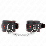 Kink - Pulsera Negra Con Inserción de Corazón Rojo Ajustable 21-28 cm X 5,5 cm
