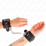 Kink - Pulsera Negra Con Inserción de Corazón Rojo Ajustable 21-28 cm X 5,5 cm
