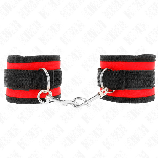 Kink - Retenções de Pulso Nylon Bind Hook&Loop Vermelho-Preto Modelo 2 Ajustável 18-35 cm X 6 cm
