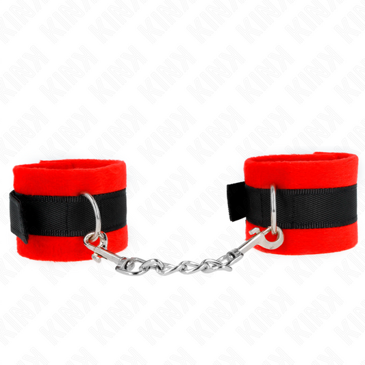 Kink - Algemas de Pele Iniciante Preto-Vermelho 30 X 7 cm