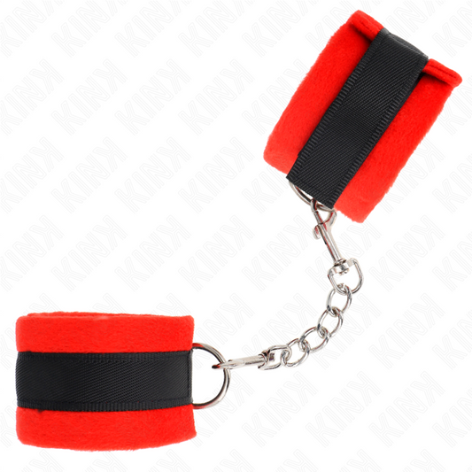 Kink - Algemas de Pele Iniciante Preto-Vermelho 30 X 7 cm