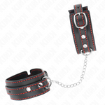 Kink - Pequenos Punhos Pretos Com Forro Vermelho Ajustáveis 14-24 cm X 3,5 cm