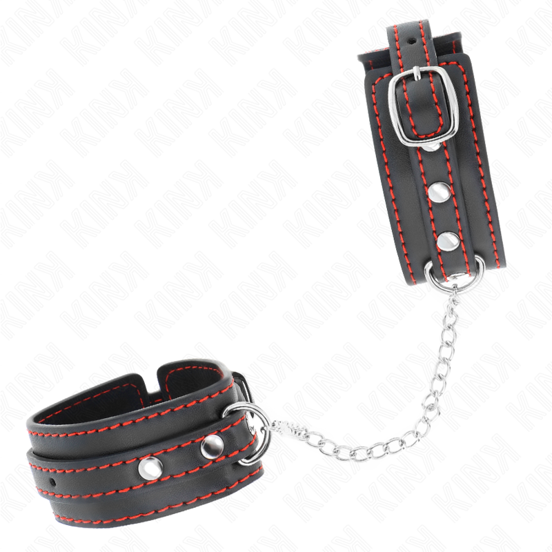 Kink - Pequeños Puños Negros Con Forro Rojo Ajustables 14-24 cm X 3,5 cm