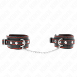 Kink - Pequenos Punhos Pretos Com Forro Vermelho Ajustáveis 14-24 cm X 3,5 cm