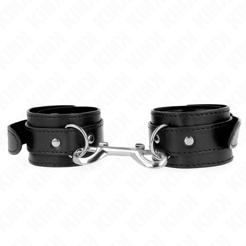 Kink - Sujeciones de Muñeca - Línea de Remaches Únicos Negro Ajustable 17-28 cm X 5 cm