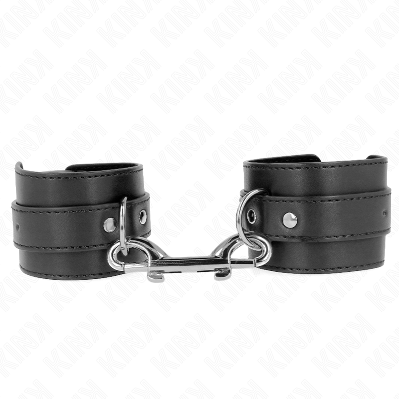 Kink - Muñequeras - Línea de Remaches Individual y Hebilla Grande Negra Ajustable 17-28 cm X 5 cm