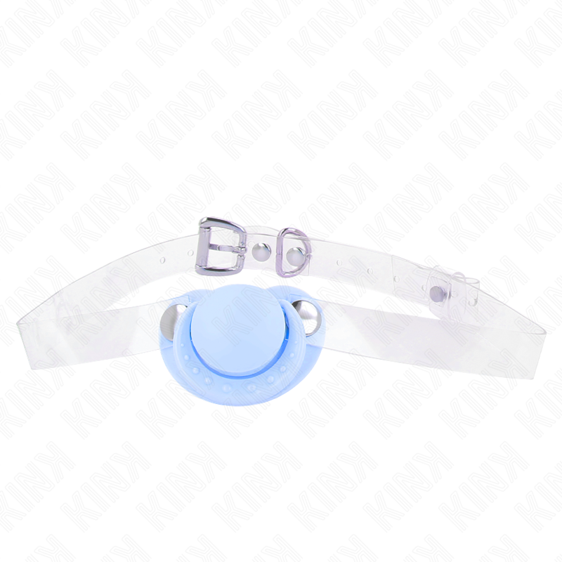 Kink - Mordaça em Forma de Chupeta Azul Claro 5,5 X 4 cm Ajustável 43-60 cm