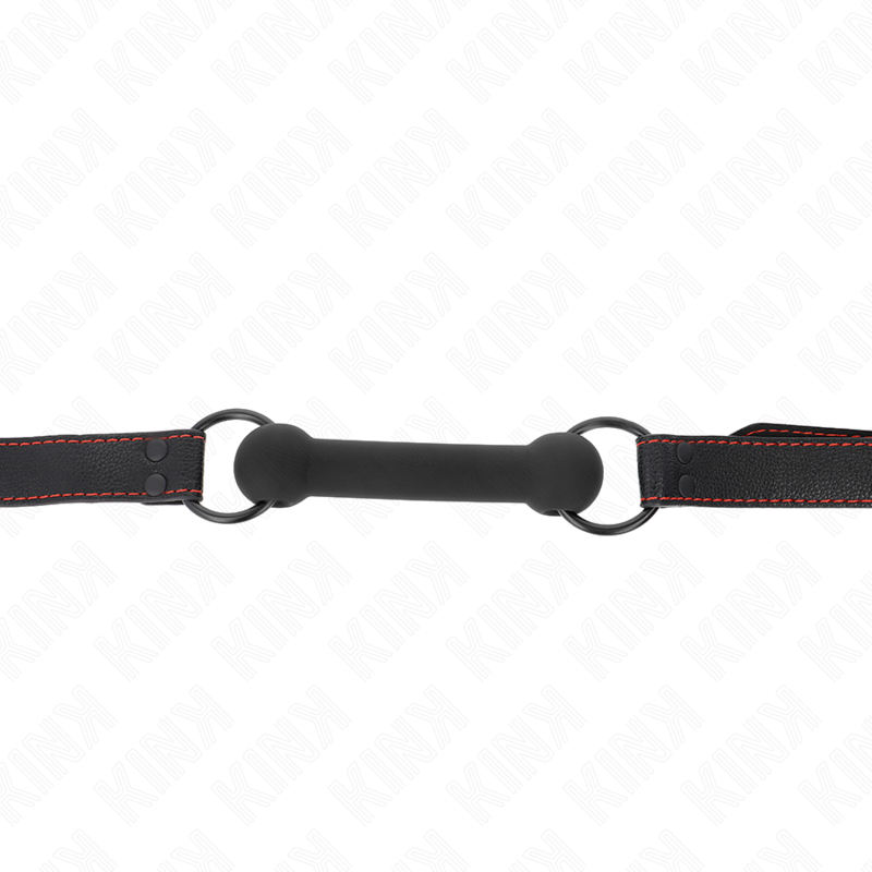 Kink - Mordaça de Osso Com Alça de Couro Preta Ajustável 41-57 cm