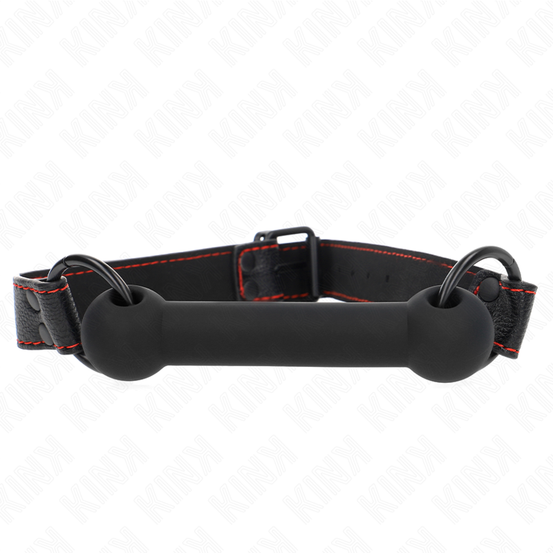 Kink - Mordaça de Osso Com Alça de Couro Preta Ajustável 41-57 cm